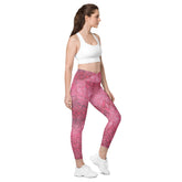 Honeycomb Hurdle Texture Crossover Leggings with Pockets